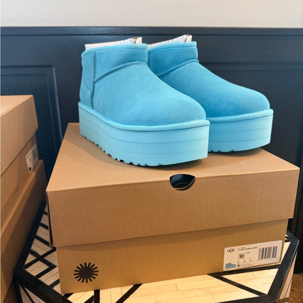 💙 UGG Classic Ultra Mini Platform – Sky Blue (SSKY) – Women’s 10 – NWT Box